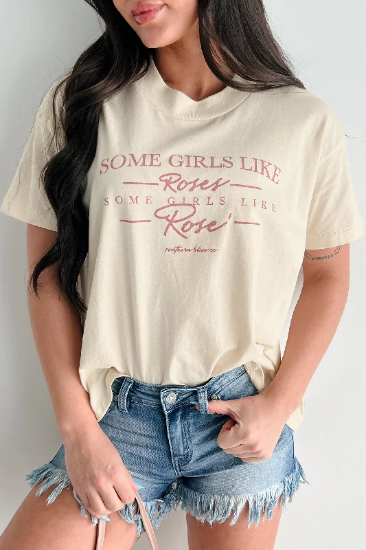 "Some Girls Like Roses" Graphic T-Shirt (Sand)