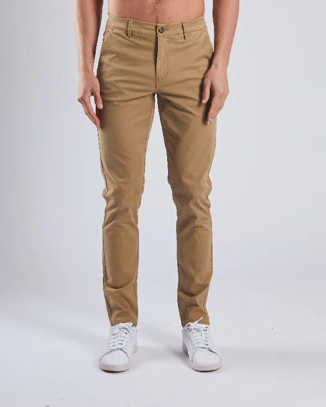 Leather Patch Embellished Men's JeansPalmer Slim Chino Cuban Brown