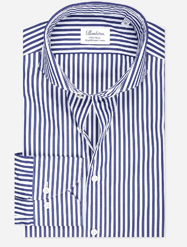 Men's Graphic Print T-Shirts for a Statement LookBarstripe Fitted Body Shirt Navy
