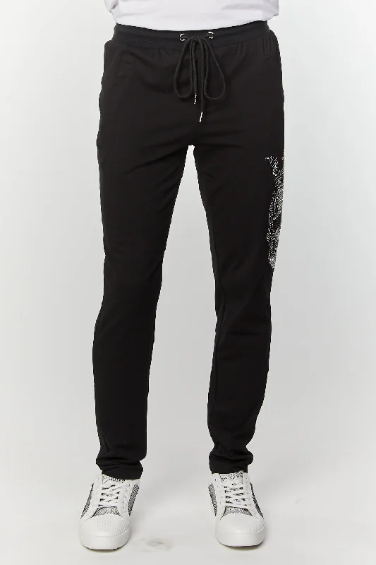 Unique Men's Jeans DesignsMen's Rhinestones Skull Slim Fit Sweatpants