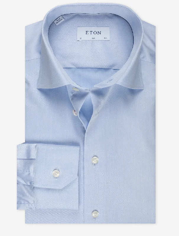 Men's Wrinkle-Free Shirts for Easy CareBusiness Plain Slim Fit Shirt Blue