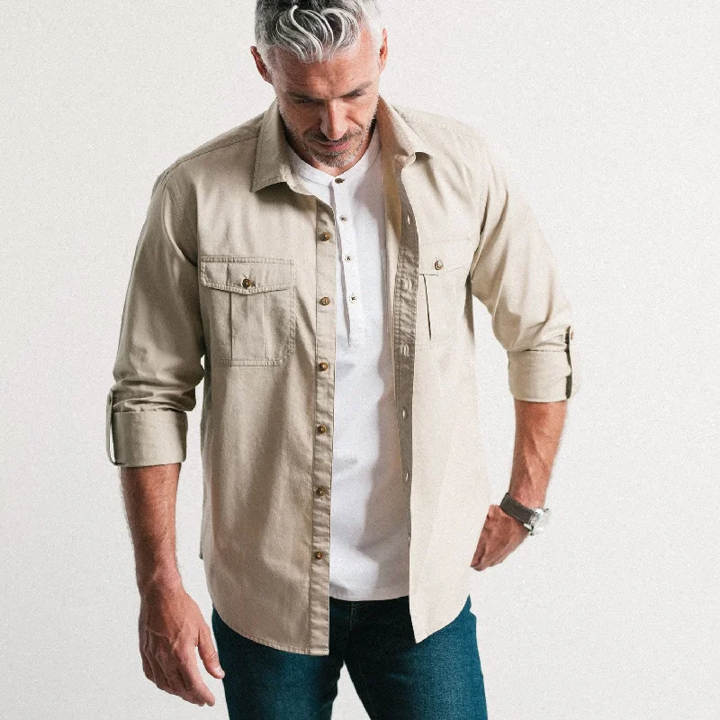 Men's Insulated Shirts for Cold WeatherWork Utility Shirt – Desert Sand Cotton Twill