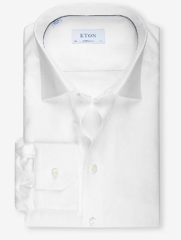 Men's Breathable Shirts for Warm ClimatesSolid King Oxford Contemporary Shirt White