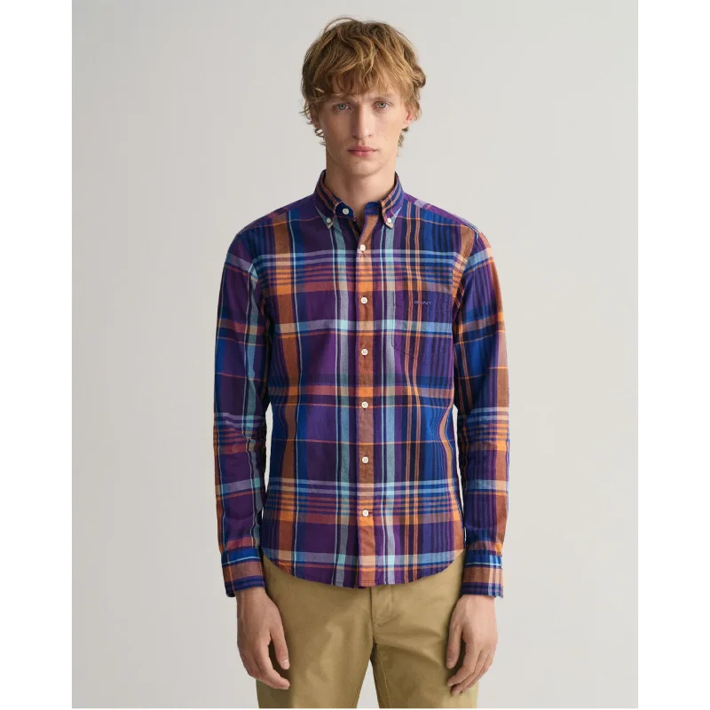 Men's Fishing Shirts for Water SportsGANT Regular Fit Colorful Madras Shirt 3230072 - Dark Violet Men's Fishing Shirts for Water SportsGANT Regular Fit Colorful Madras Shirt 3230072 - Dark Violet