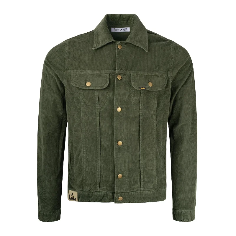 Flexible Stretch Men's JeansLois Jeans Tejana Thin Cord Jacket Olive Green