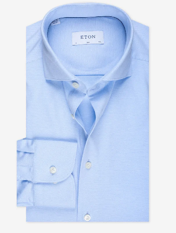 Men's Smart Casual Shirts for Business Casual Settings4 Way Stretch Slim Fit Shirt Light Blue