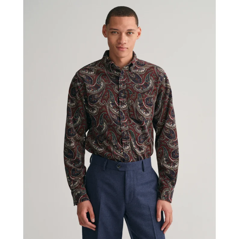 Men's Cufflink-Ready Shirts for Formal EventsGANT Regular Fit Paisley Corduroy Shirt Plumped Red Men's Cufflink-Ready Shirts for Formal EventsGANT Regular Fit Paisley Corduroy Shirt Plumped Red