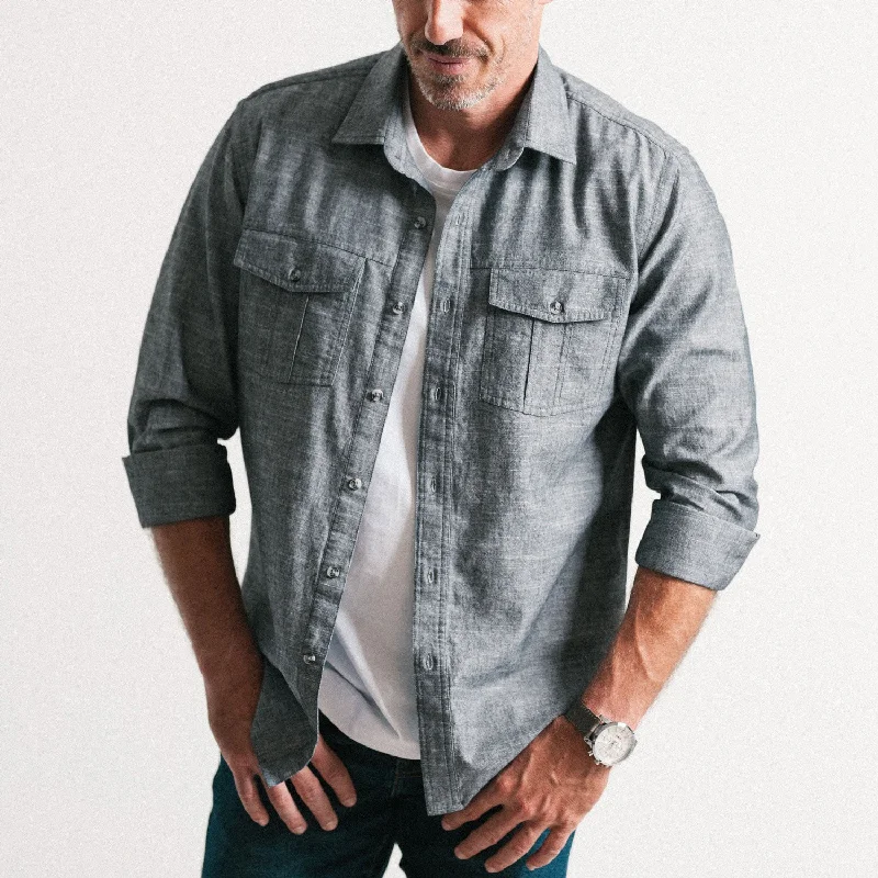 Men's Custom-Fit Shirts for a Personalized LookPrimer Utility Shirt – Flint Gray Cotton Slub Chambray