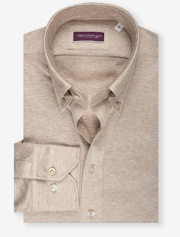 Men's French-Cuff Shirts for a Sophisticated EdgeButtondown Stretch Shirt Beige