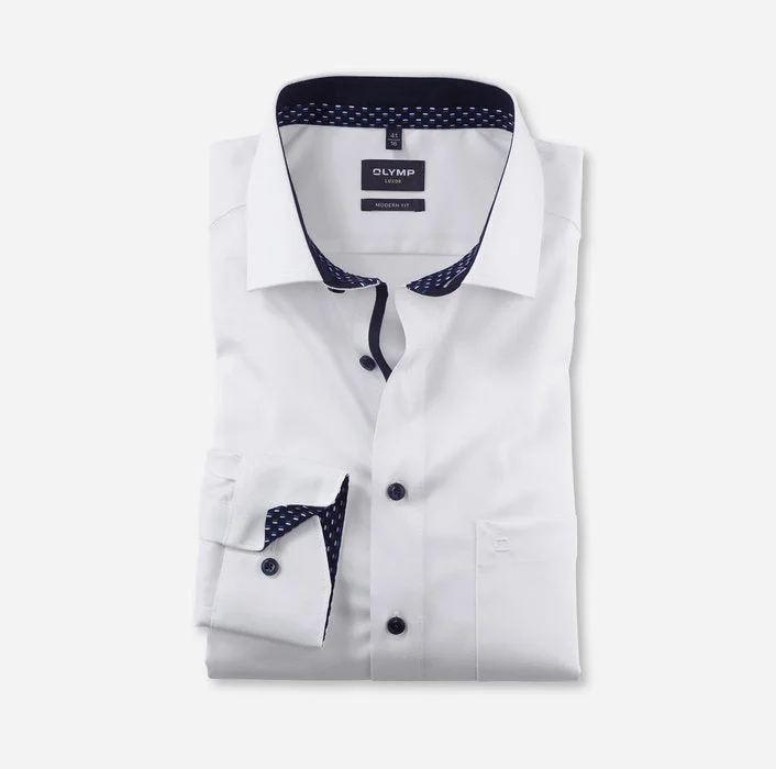Men's Floral Print Shirts for Spring and SummerOLYMP Luxor Modern Fit Business Shirt Global Kent White 1262 Men's Floral Print Shirts for Spring and SummerOLYMP Luxor Modern Fit Business Shirt Global Kent White 1262
