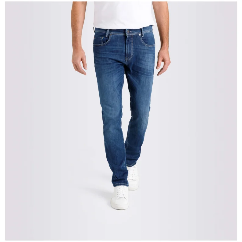 Modern Ripped and Distressed Men's JeansMACFLEXX Super Stretchy Ultimate Driver Pants - Deep Blue Vintage