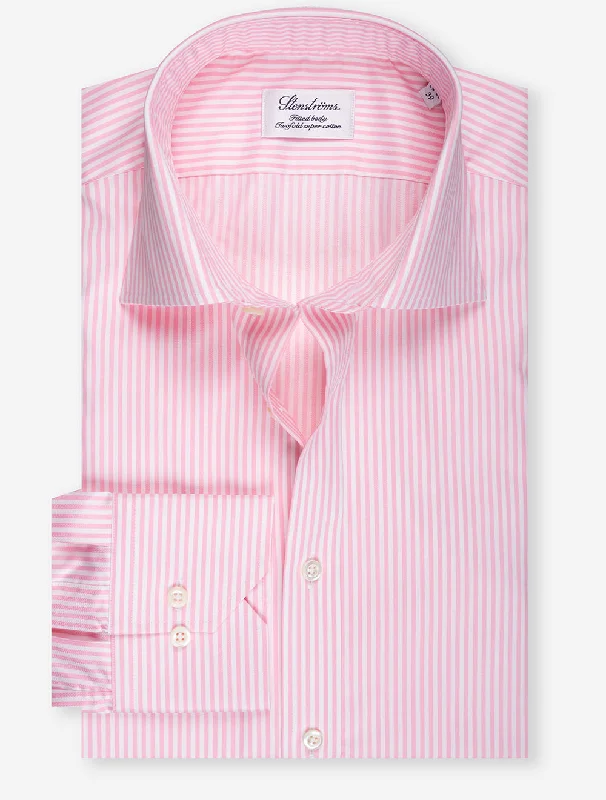 Men's Spread-Collar Shirts for a Bold StatementStripe Fitted Shirt Pink