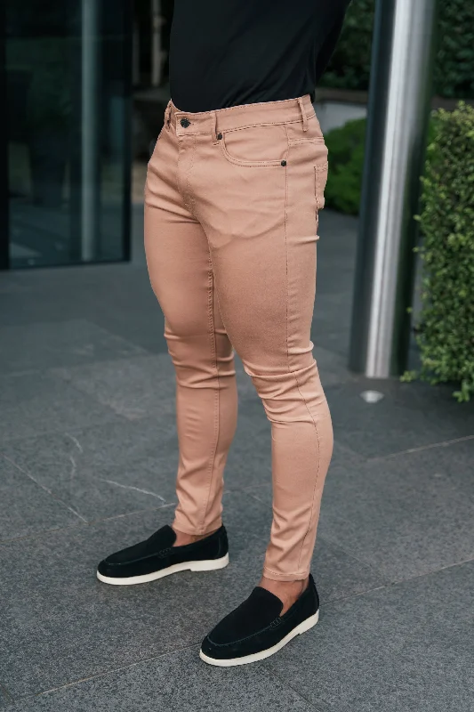 Inexpensive Rip and Tear Men's JeansFS Slim Stretch Coffee Sateen Trousers - FSH1146