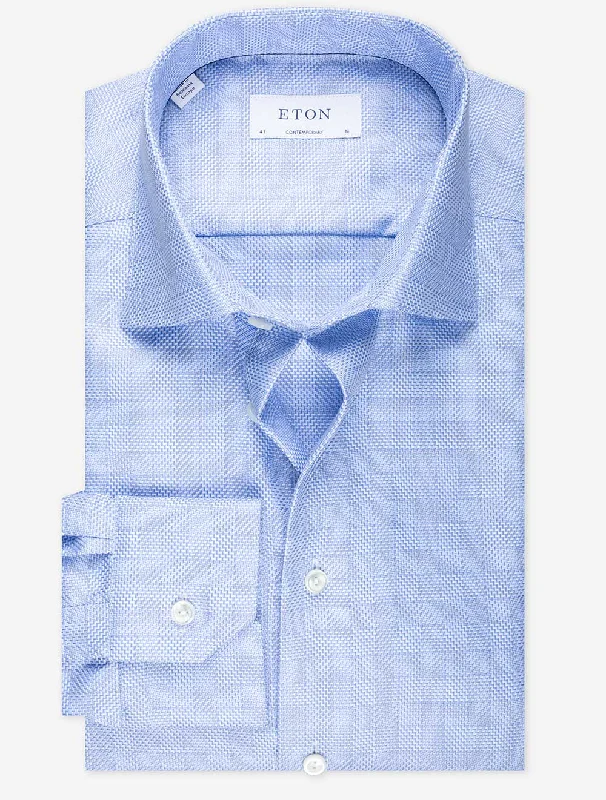 Men's Travel Shirts for Easy PackingKings Check Contemporary Fit Shirt Blue