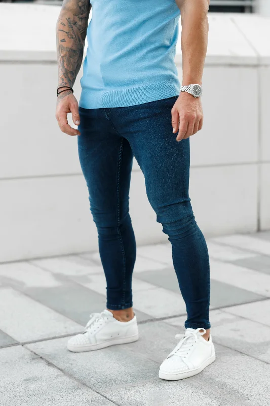 Men's Straight-Leg Jeans in Dark WashFather Sons Ultra Stretch Navy Slim Jeans - FSJEAN001