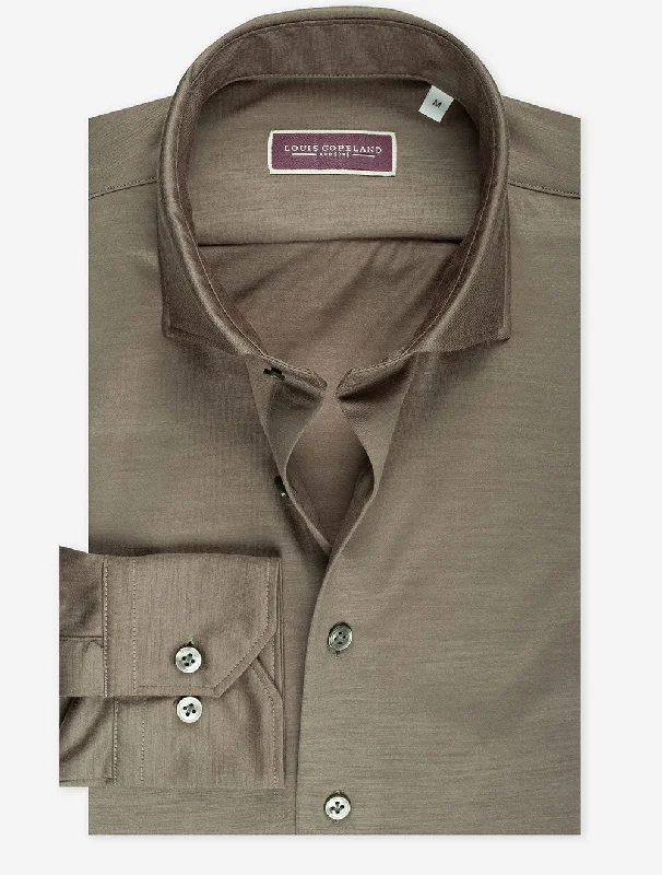 Men's Tab-Collar Shirts for a Crisp LookFine Wool Shirt Olive