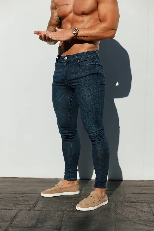 Men's Jeans Made from Recycled MaterialsFather Sons Ultra Stretch Mid Blue Slim Jeans - FSJEAN010