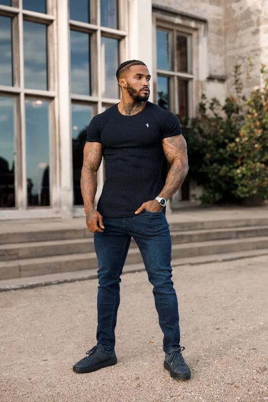 Men's Skinny Jeans with Stretch FabricFather Sons Ultra Stretch Navy Relaxed Jeans - FSJEAN002 Men's Skinny Jeans with Stretch FabricFather Sons Ultra Stretch Navy Relaxed Jeans - FSJEAN002