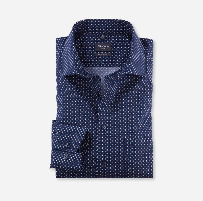 Men's Fishing Shirts for Water SportsOLYMP Luxor Modern Fit Business Shirt Global Kent Royal 1284
