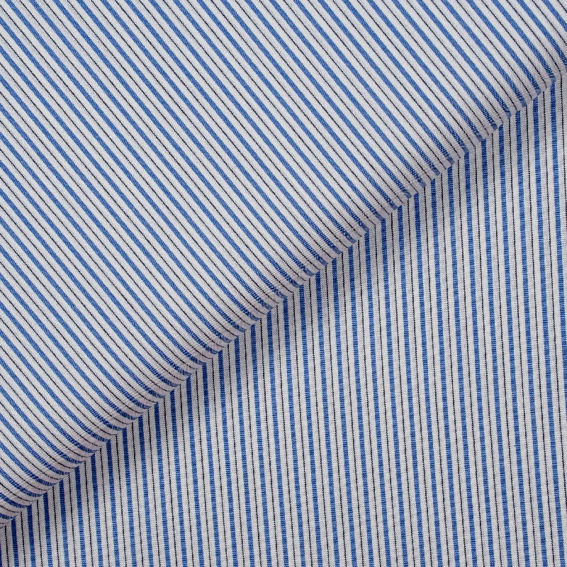 Men's Sleeveless Shirts for Summer ComfortMonti Double Stripe Blue/Black Cotton Shirt