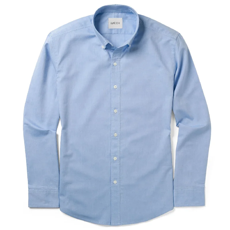 Men's Spread-Collar Shirts for a Bold StatementEssential Button Down Collar Casual Shirt - Classic Blue Cotton Oxford