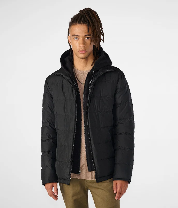Men's Coats for SnowshoeingHooded Puffer Jacket With Bib
