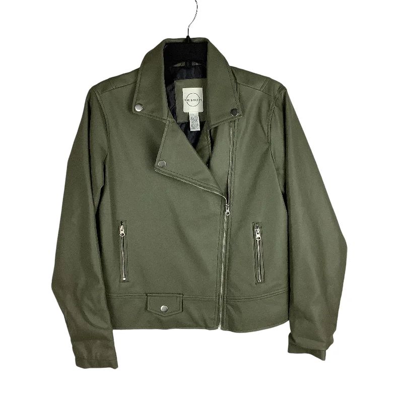 Men's Coats for Short MenJacket Moto By Cmc In Green, Size: L