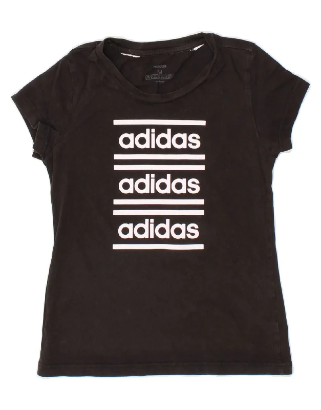 Men's Shirts with Belt LoopsADIDAS Boys Graphic T-Shirt Top 11-12 Years Black Cotton