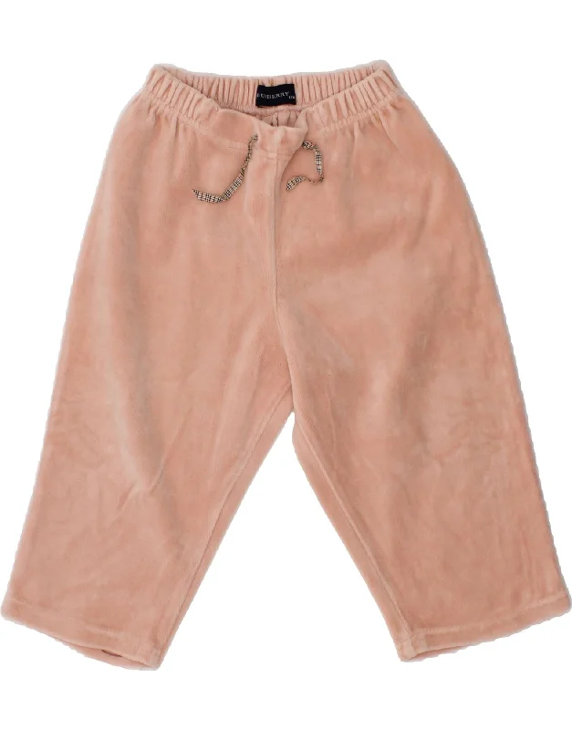 BURBERRY Baby Girls Tracksuit Trousers 9-12 Months  Pink Cotton
