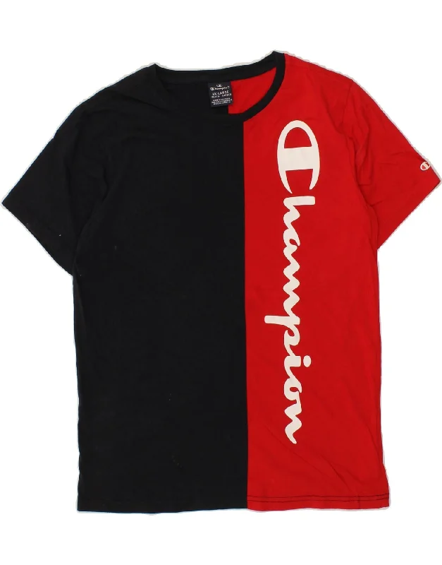 Men's Shirts with Animal PrintsCHAMPION Boys Graphic T-Shirt Top 15-16 Years 2XL Navy Blue Colourblock