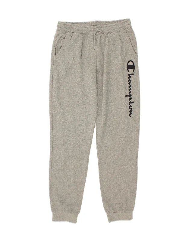 CHAMPION Boys Graphic Tracksuit Trousers Joggers 15-16 Years 2XL Grey