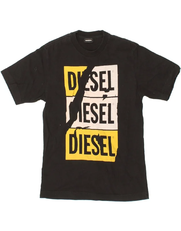 Men's Shirts with Pin CollarsDIESEL Boys Graphic T-Shirt Top 9-10 Years Black Cotton