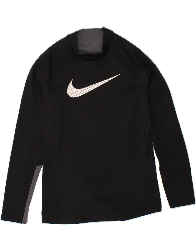 Comfortable Men's Polo ShirtsNIKE Boys Dri Fit Graphic T-Shirt Top 13-14 Years Black Colourblock